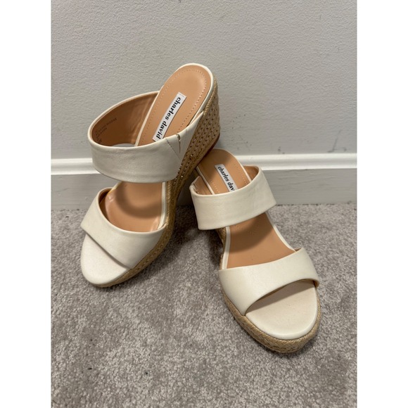 Charles David Shoes - Charles David Cream Ivory Pearl Jute Espadrille Wedge Sandals Women's 10M Slides